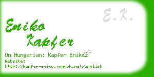 eniko kapfer business card